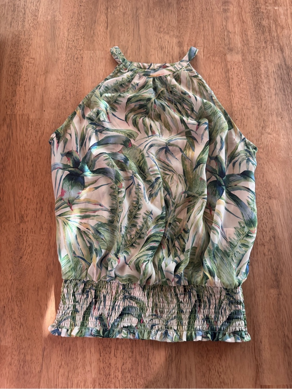 Joie Green Tropical Halter Camisole